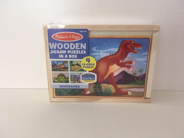 Melissa & Doug Wooden Dinosaurs Jigsaw Puzzles in a Box UPC #000772037914