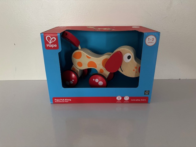 Hape Pepe Pull Along Dog UPC #6943478006348
