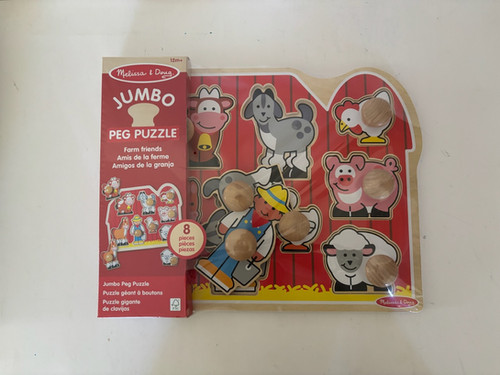 Melissa & Doug Deluxe Jumbo Knob Puzzle- Farm Friends UPC