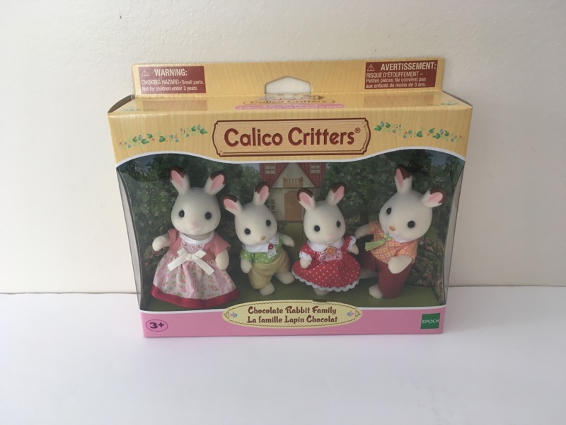 Epoch Calico Critters Chocolate Rabbit Family UPC #020373222908