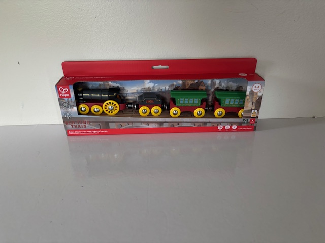 Hape Retro Steam Train with Lights & Sounds UPC #6943478056503