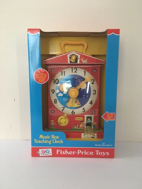 Fisher Price Music Box Teaching Clock UPC #014397016988