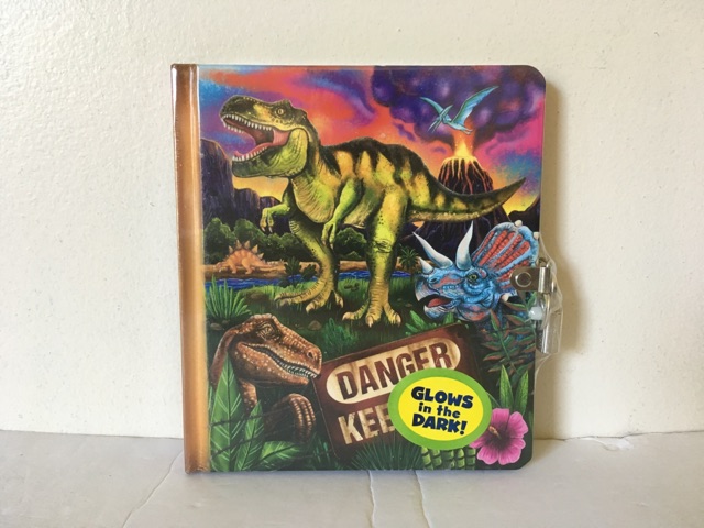 Peaceablr Kingdom Glow in the Dark Dinosaur Lock & Key Diary UPC #195130300257