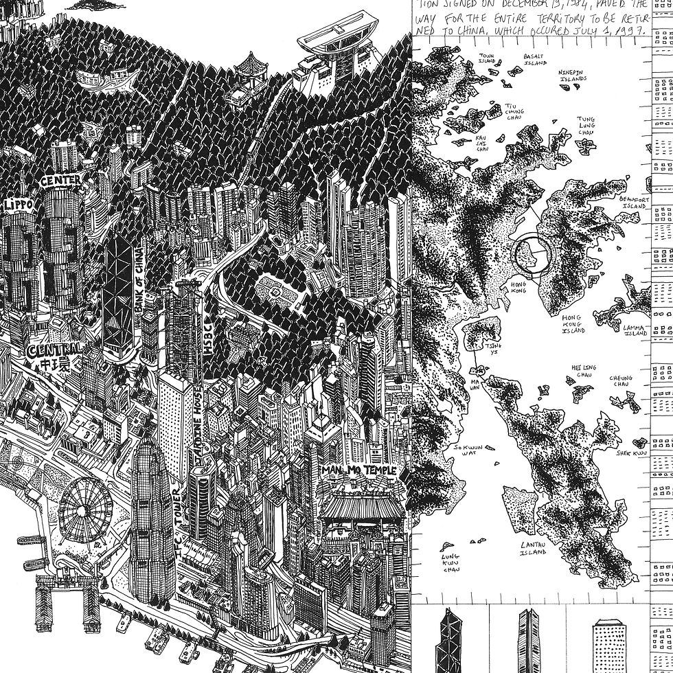 Miniature : Carte Hong Kong extrait victoria peak