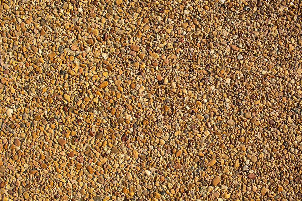 Close-up of a golden resin bound aggregate surface texture