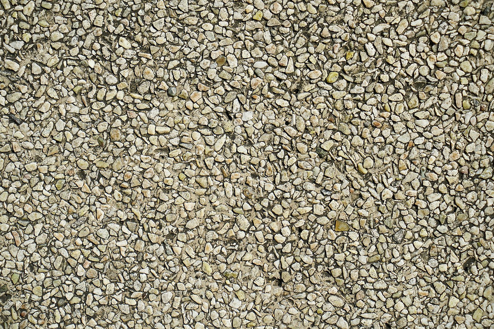 Close-up of a surface dressed with light stone chippings