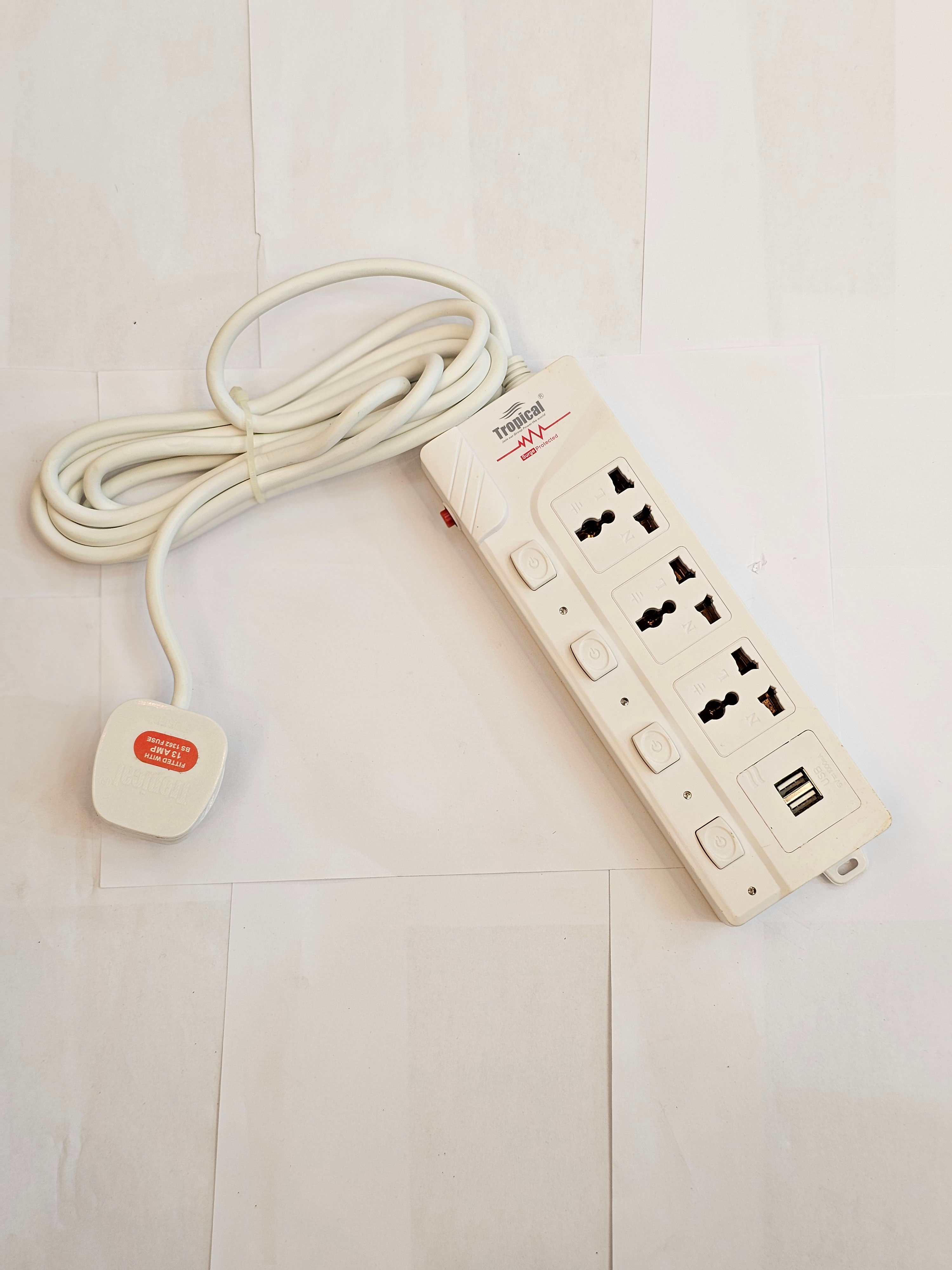 PVC PLATE SOCKET 3W (1M) MULTI 5G FULL COPPER WIRE-TUSB3-15G (TUSB3-15G)