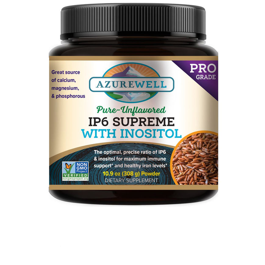 Black plastic canister of AzureWell IP6 Supreme Powder