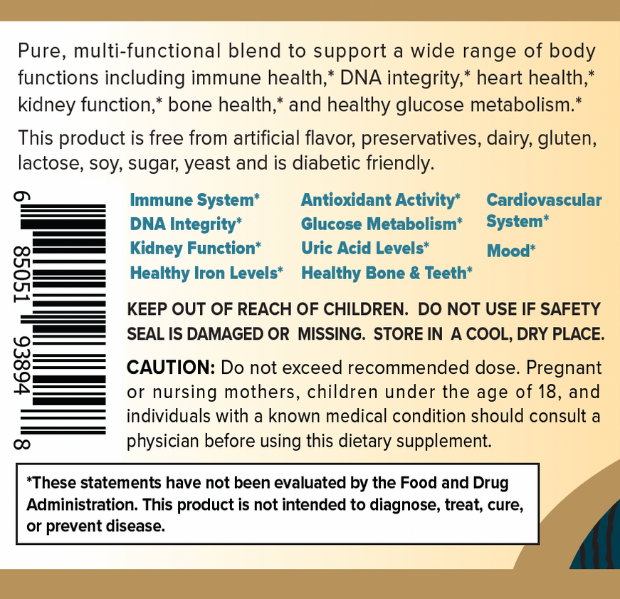 Product details from label panel.