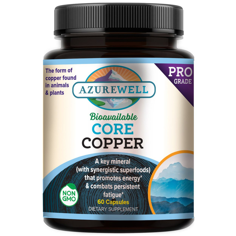 Black Plastic Bottle of AzureWell Core Copper