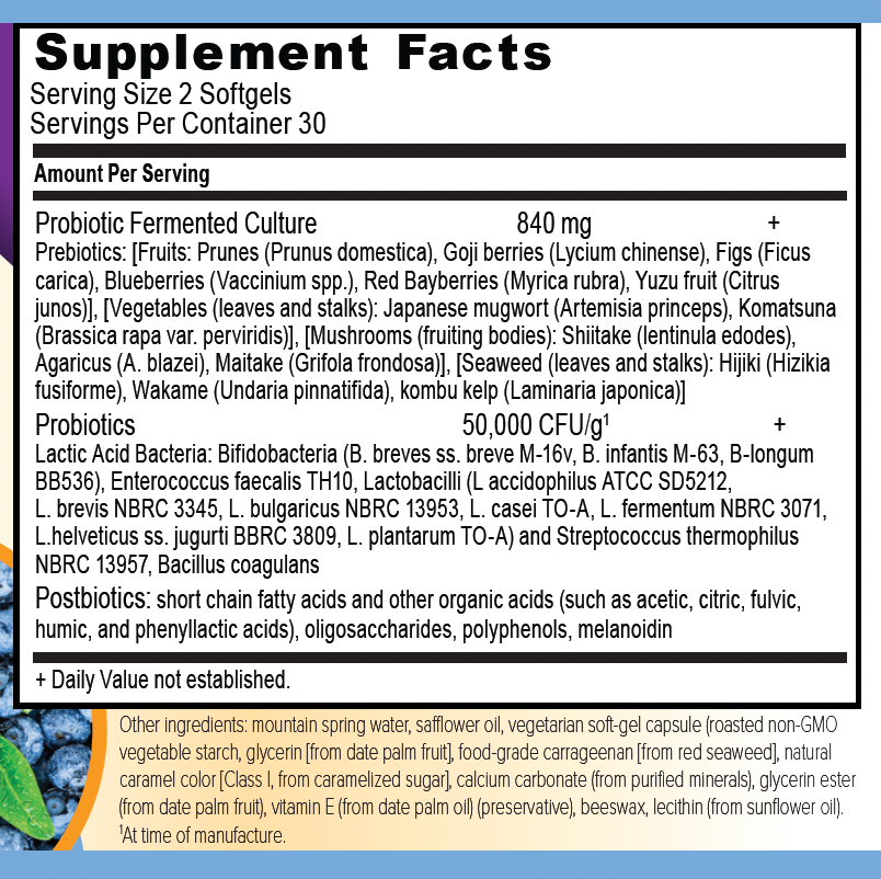 Supplement Facts from label panel.