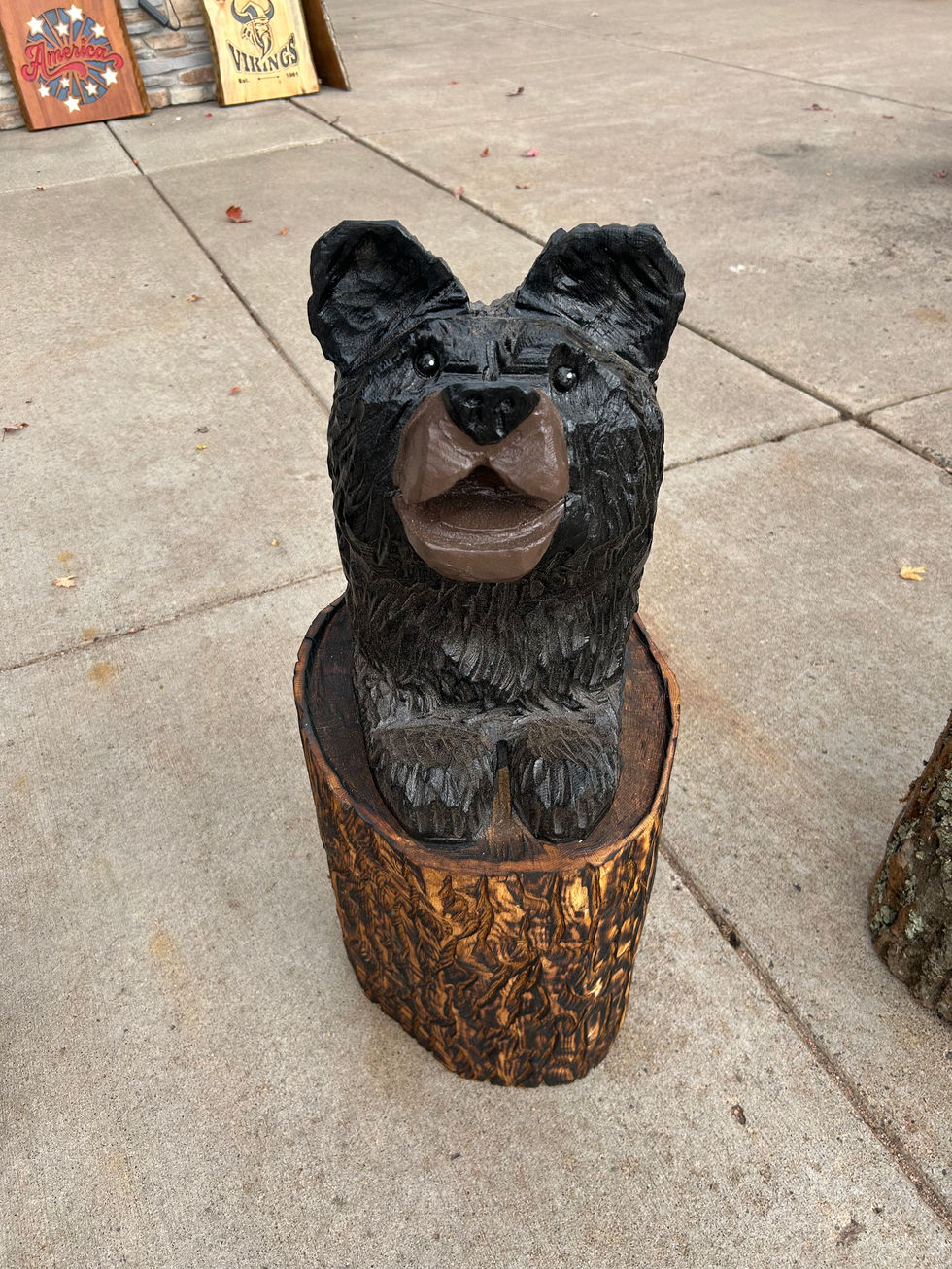 Bucket Bear with Bark Open Mouth