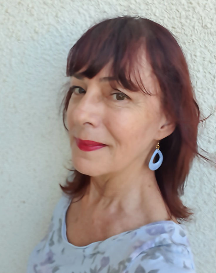 עגילי ג'ינס מעוטרים עבודת יד