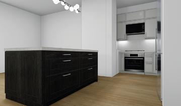 L-Shaped Ballerina Kitchen Design with comprehensive Kitchen Cost Breakdown.