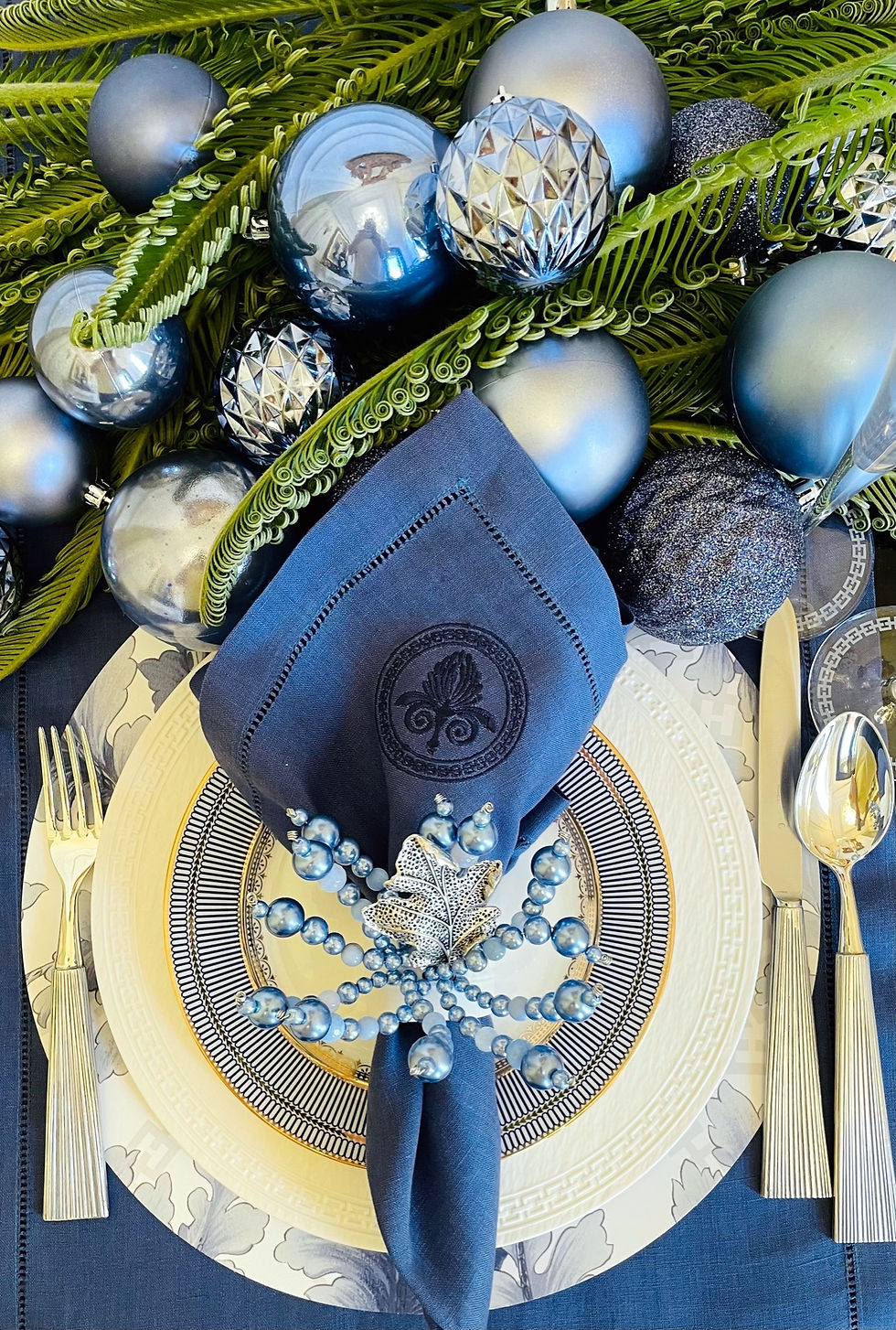 Thumbnail: Blue Pearl & Stone Porcelain Napkin Ring