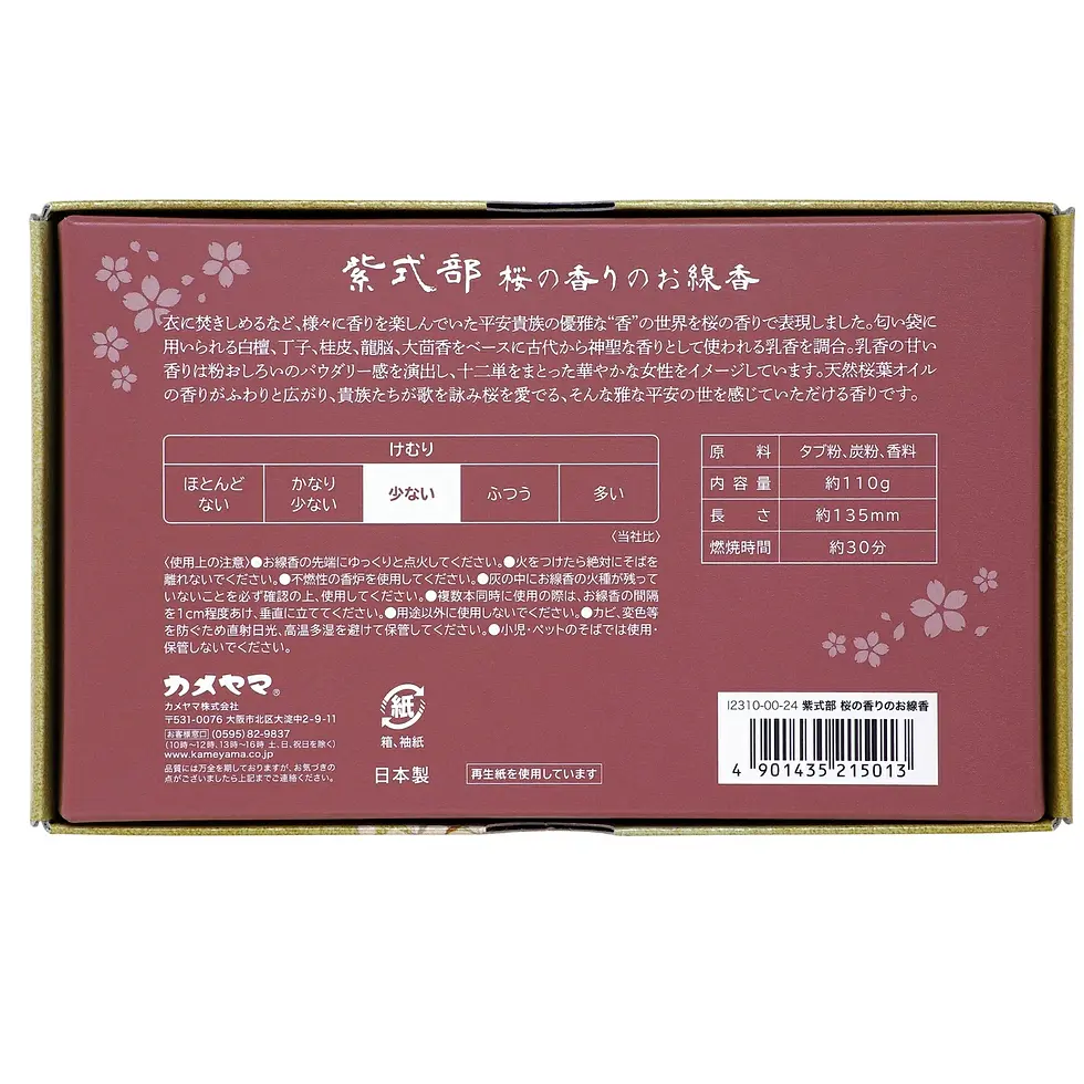 サムネイル： 大河線香シリーズ 紫式部 桜の香りのお線香