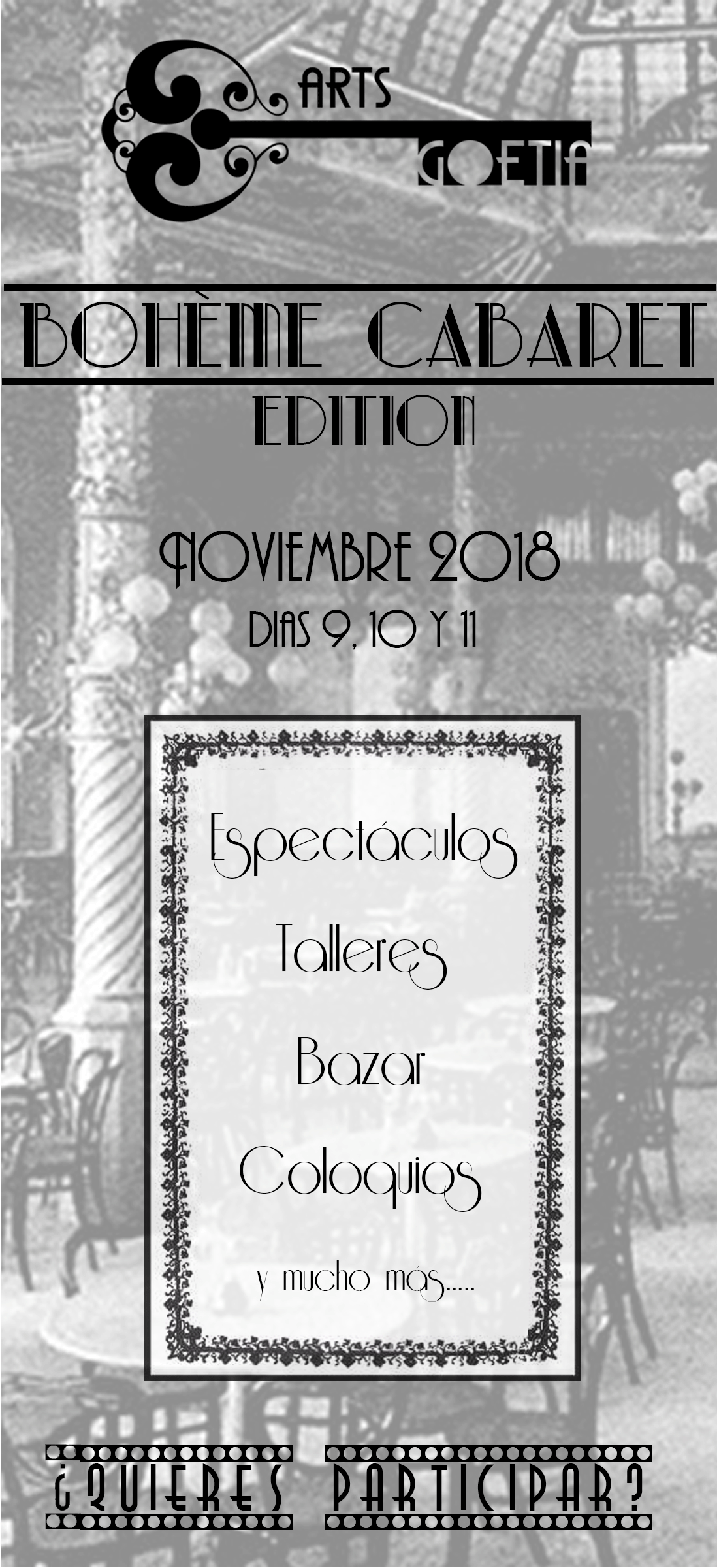 Segunda edición arts goetia. Boheme Cabaret