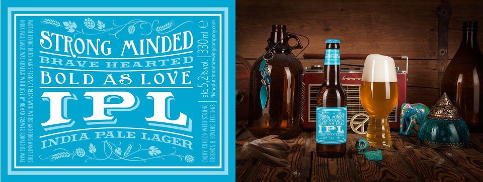 Strong Minded brave hearted bold as love India Pale Lager. Brewed as a lager hopped as an ale.