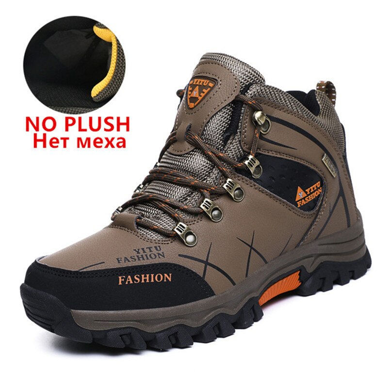 Thumbnail: Men Winter Snow Boots Waterproof Leather Sneakers
