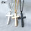 الصورة المصغرة: Stainless Steel Cross Gold Silver Color Necklace for Women Men