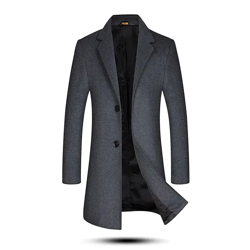 Men Woolen Long Overcoat