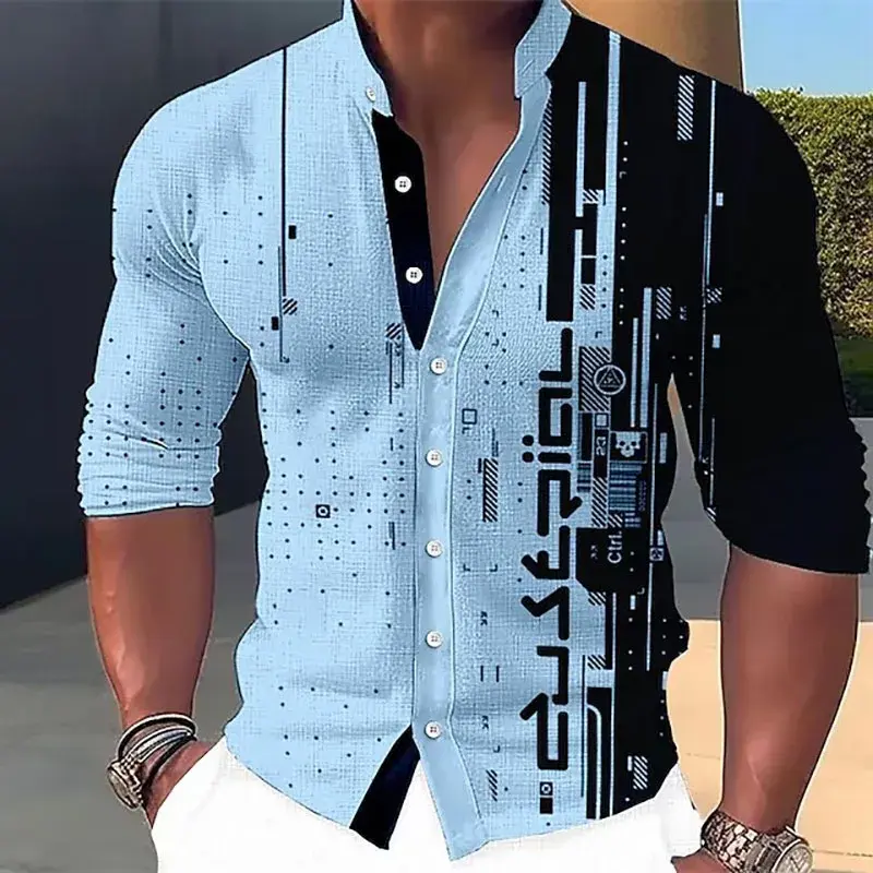 Thumbnail: Stand Collar Shirts for Men
