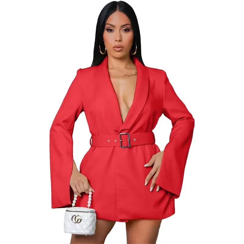 Thumbnail: Elegant Formal Office Wear With Belt for Women