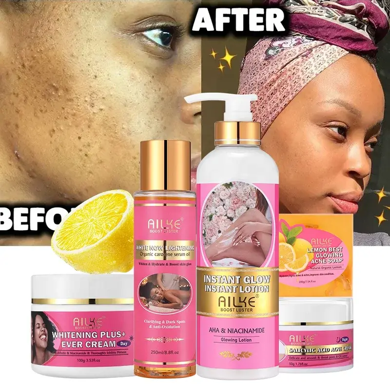 AHA Premium Rose Whitening Anti-Acne Cream Organic Body Serum Oil