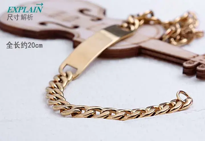 Thumbnail: Rose Gold Plated Curb Cuba Chain  Bracelet for Men