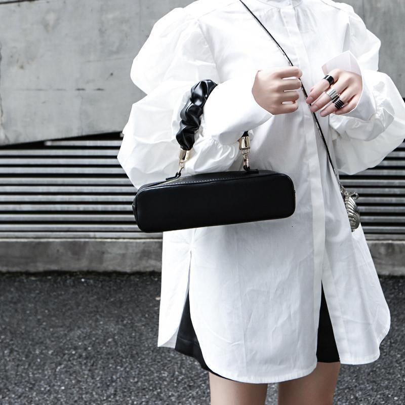 Thumbnail: Daoko Pleated Puff Long Sleeve Shirt - White