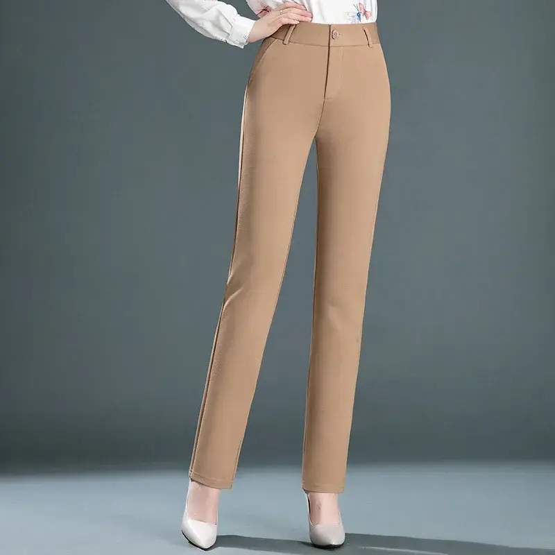 Thumbnail: High Waist Straight Trousers  Plus Size