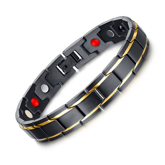 Thumbnail: Black Gold Man's Titanium Steel bracelet