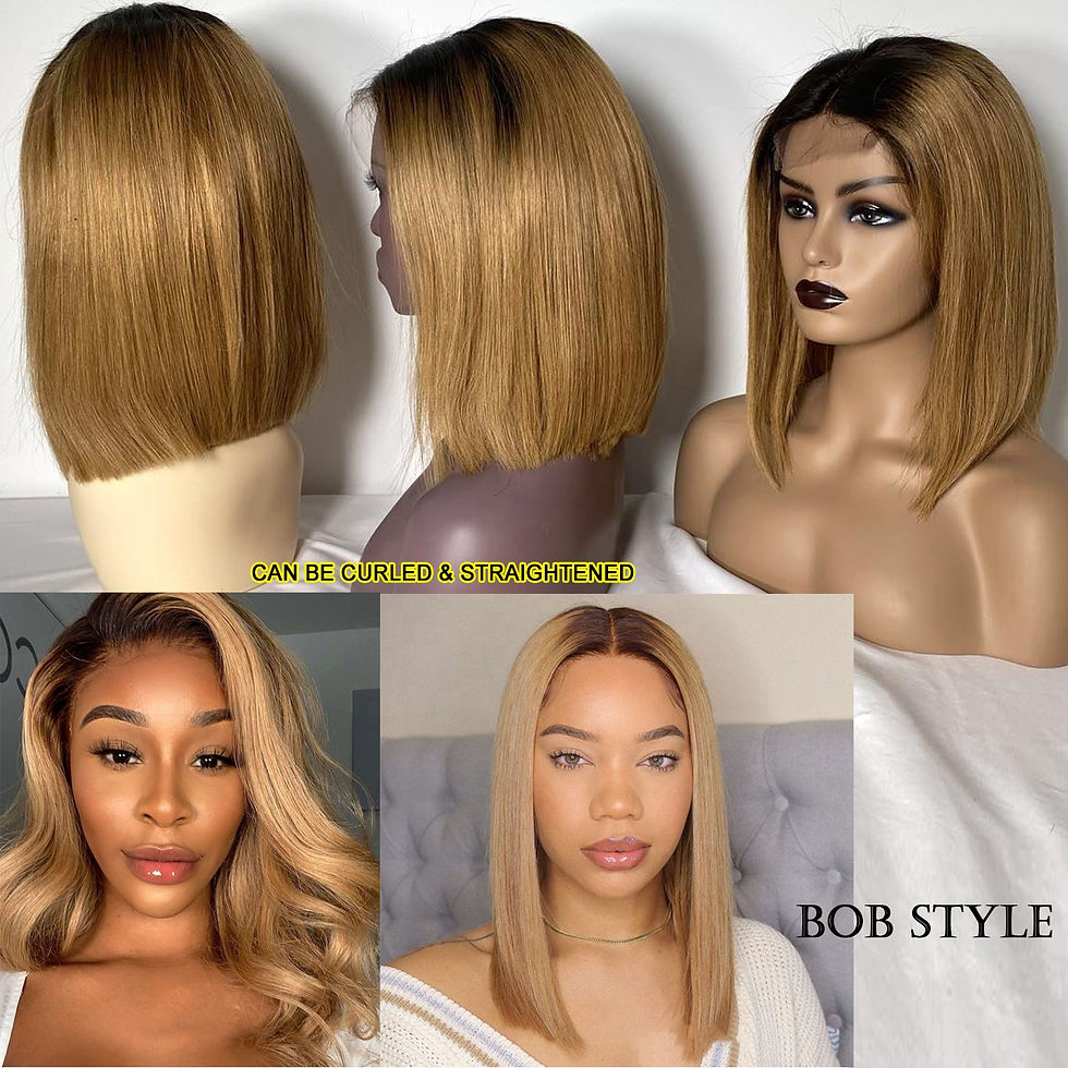 Thumbnail: Short Bob HD Lace Front Wig Colored Human Hair Wigs