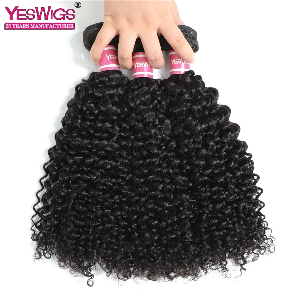 Thumbnail: Real Virgin Brazilian Remy Kinky Curly Human Hair