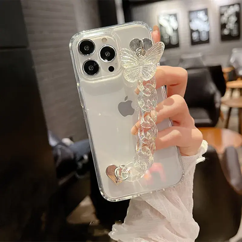 Thumbnail: Transparent Butterfly Metal Phone Case  for Iphone 11 12 13 Pro Max