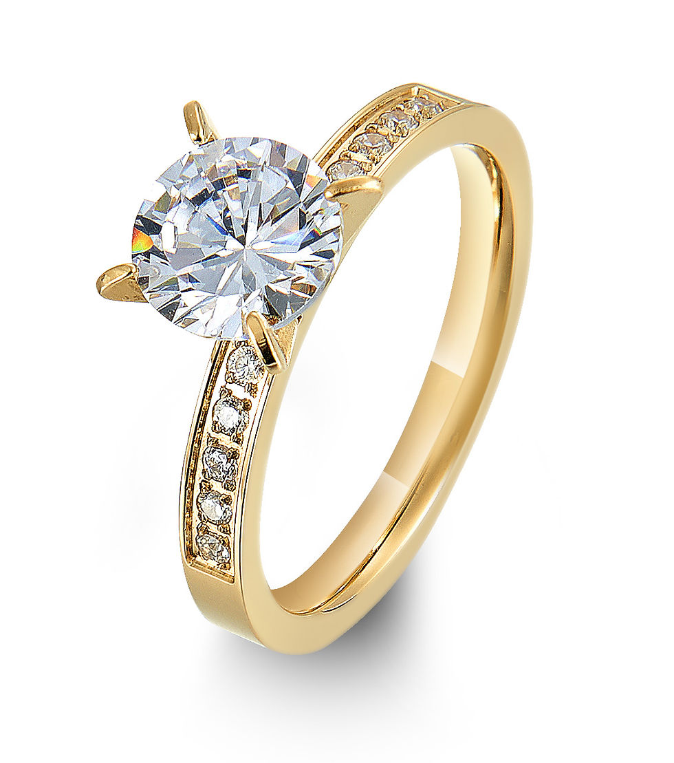 Thumbnail: 14k Golden Plated Wedding  Ring for Women