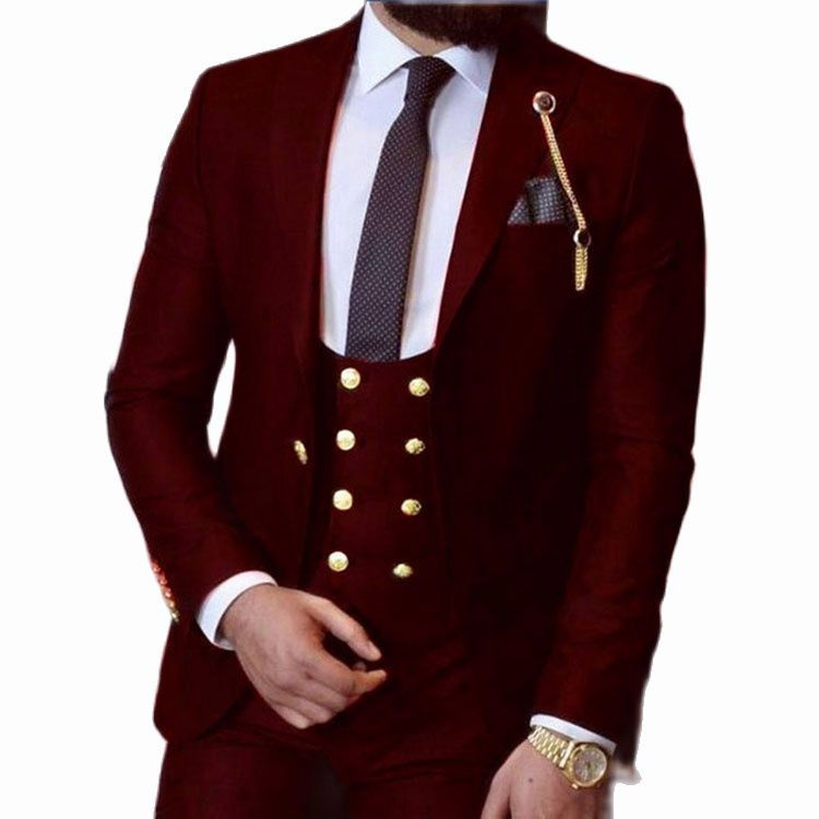 Thumbnail: Italian Business 3 Pieces Classic Men Suit