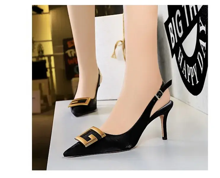 Thumbnail: Designer High Heeled Pointed Toe Ladies Sandals