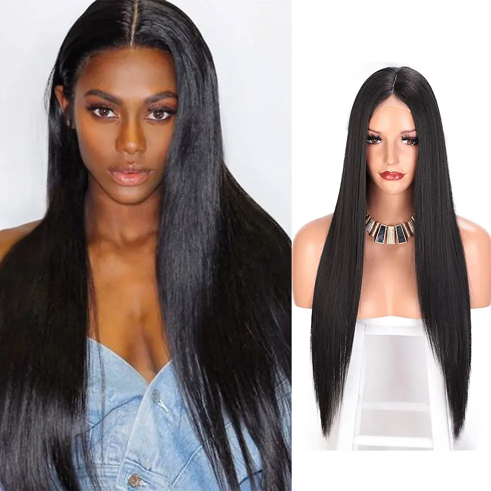 Thumbnail: Front Lace Brown Mixed Blonde Ombre Wigs for Black Highlight Hair Wigs