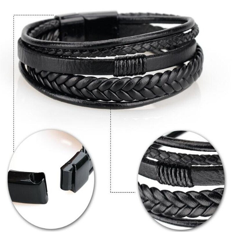 Thumbnail: Genuine Leather Bracelet for Men