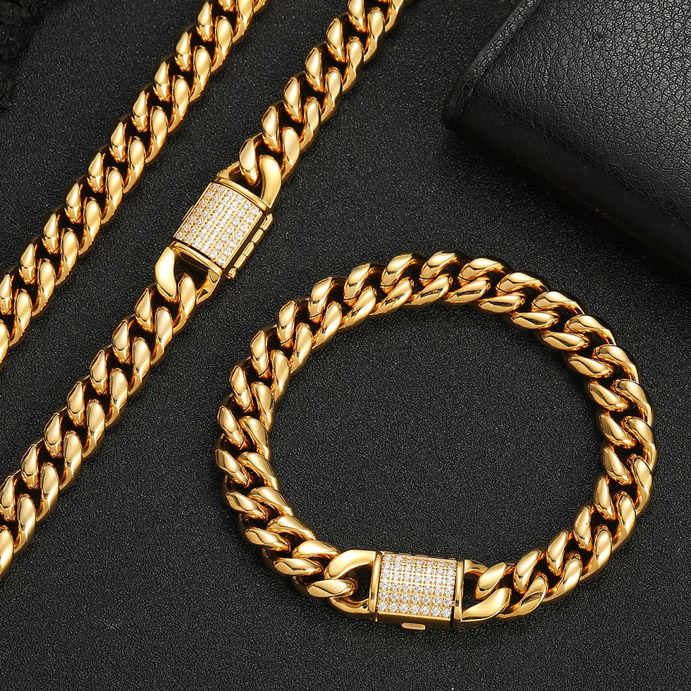Thumbnail: Mens Gold Bracelets 18k Gold  Plated Chain