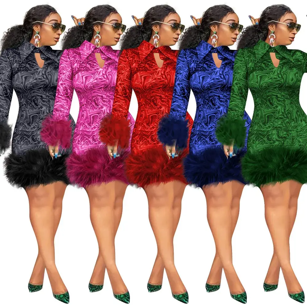 Latest Design Plus Size Women's Clothing  Dresses Women Sexy Mini Dress
