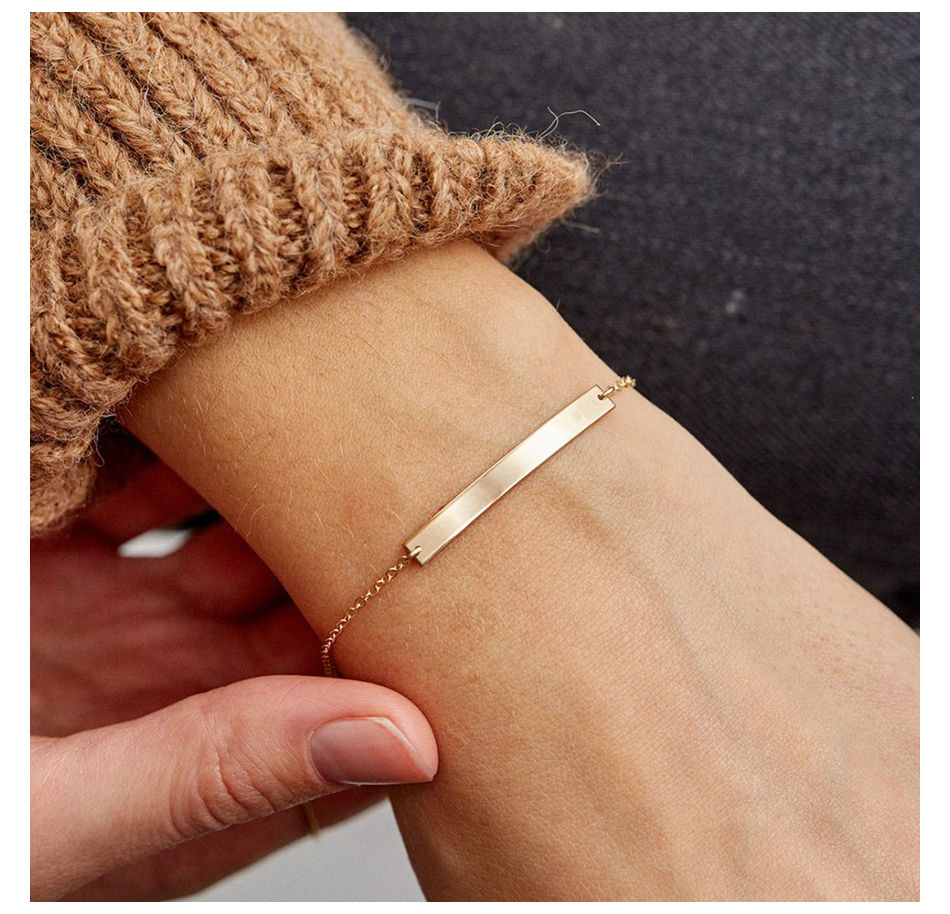 Thumbnail: Minimalist Personalized Customized Engraved  Bracelet