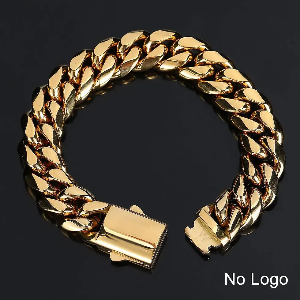 Miniatiūra: Men Wrist Band Bracelet Gold Plated  Stainless Steel Bracelet