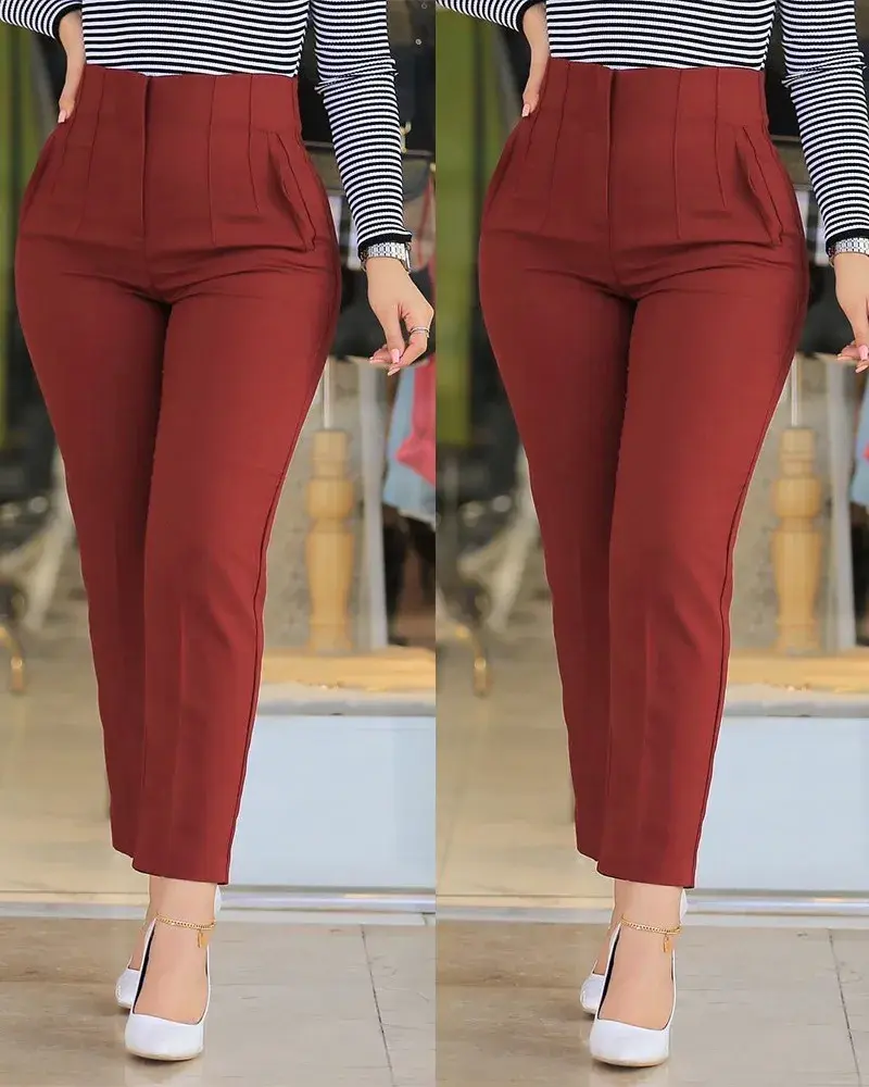 Thumbnail: Spring and Autumn Women's High Waist Casual Trousers
