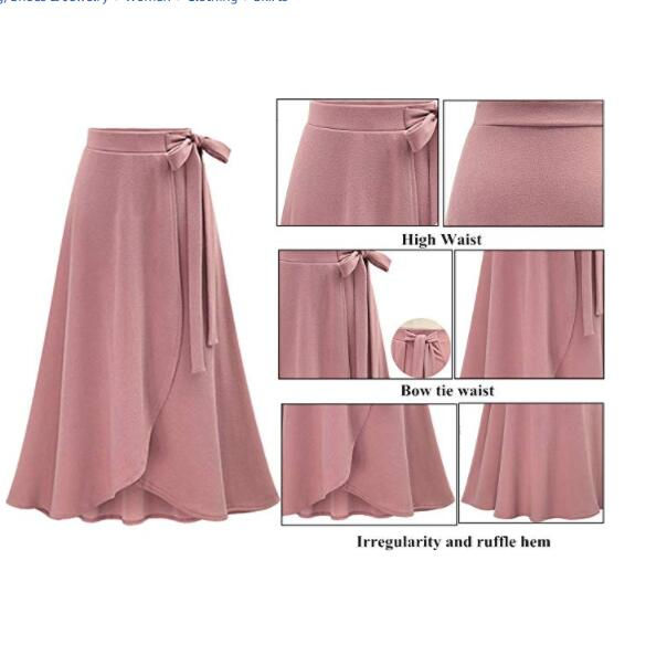 Thumbnail: M-6xl Womens Vintage Slit Long Skirts Plus Size