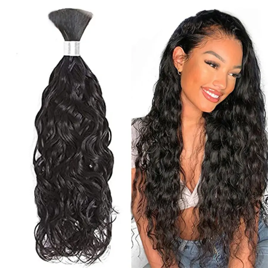 Thumbnail: Human Braiding Hair Bulk No Weft Cuticle Aligned Hair Extensions