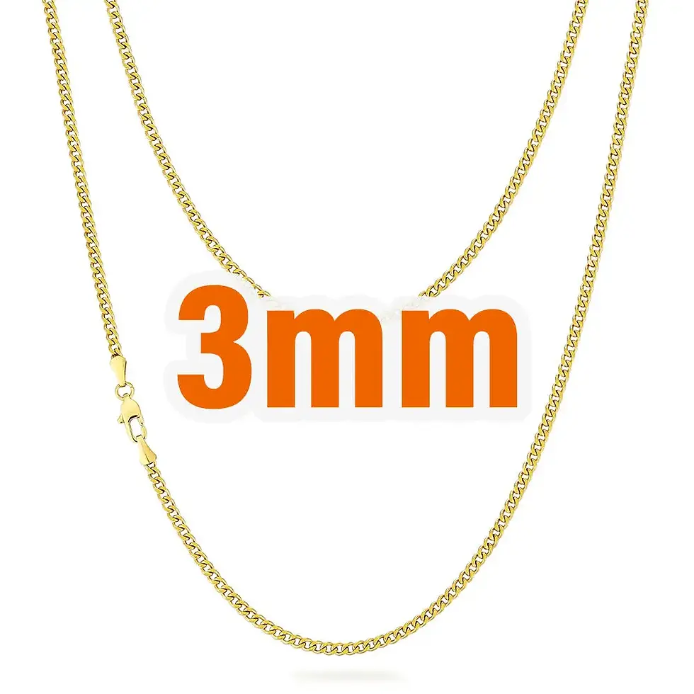 Thumbnail: Women Necklace  14K Real Gold Plating Curb Link Chain