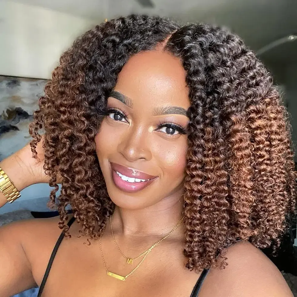Thumbnail: Curly Bob Hair Wigs Natural Human Hair Wig
