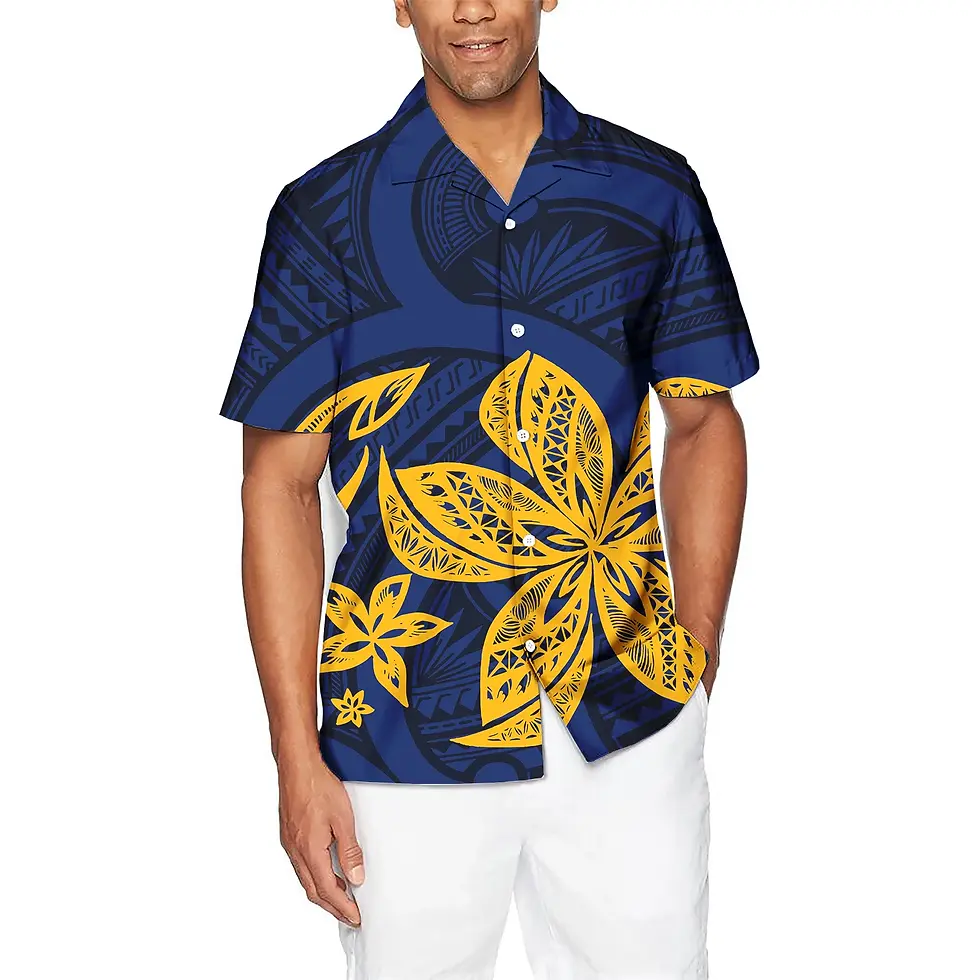 Thumbnail: Trendy Hawaii Floral Print Big Size Men Shirt